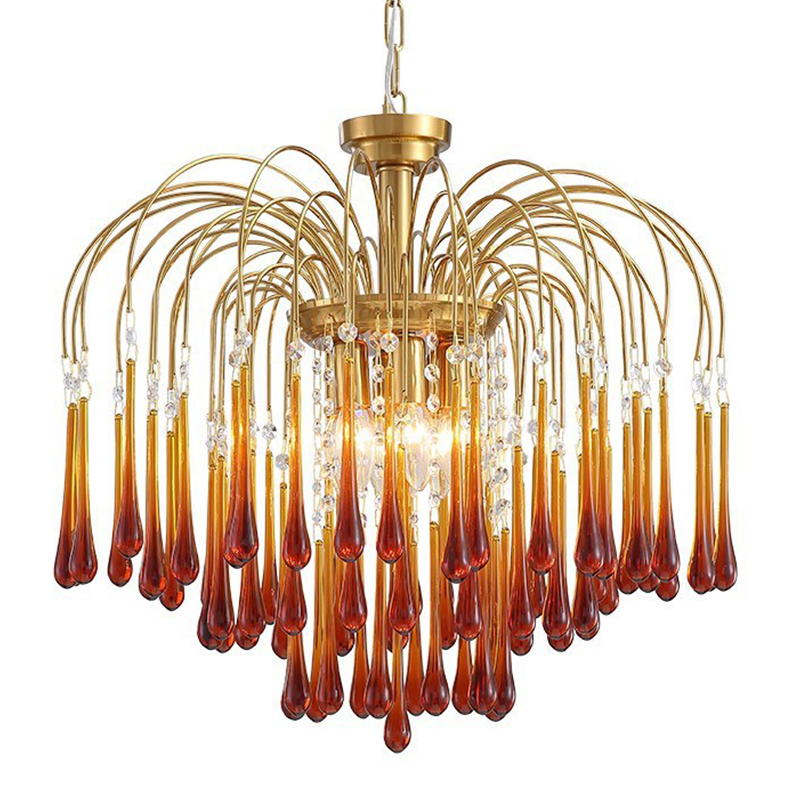 Дизайнерская люстра Amber Drops Chandelier Золотой Янтарный Дизайнерская люстра Amber Drops Chandelier Золотой Янтарный в Челябинске | Loft Concept