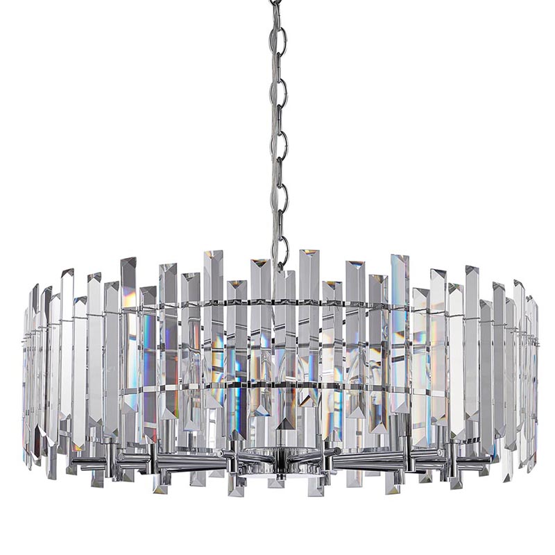 Люстра Langley Chandelier chrome 80 Хром Прозрачный Люстра Langley Chandelier chrome 80 Хром Прозрачный в Челябинске | Loft Concept
