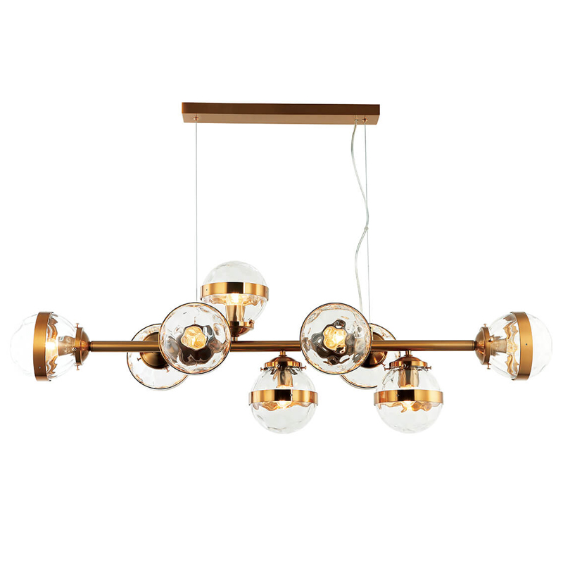 Люстра Greyson Chandelier 9 lamp Глянцевое золото Прозрачный Люстра Greyson Chandelier 9 lamp Глянцевое золото Прозрачный в Челябинске | Loft Concept