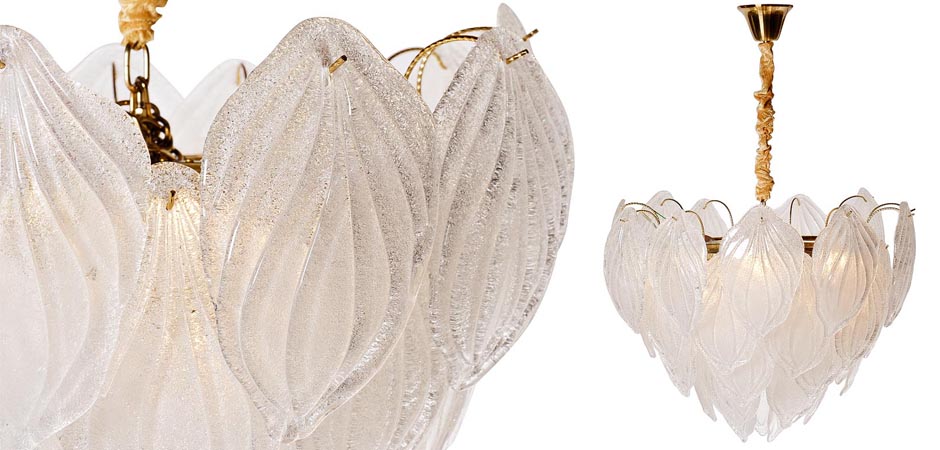 Люстра Textured Glass Chandelier Petal 8 Люстра Textured Glass Chandelier Petal 8 - Loft-Concept в Челябинске