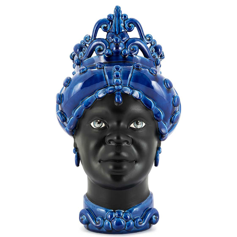 Ваза VASE MORO LADY MED. MAT Blue Черный Синий Ваза VASE MORO LADY MED. MAT Blue Черный Синий в Челябинске | Loft Concept