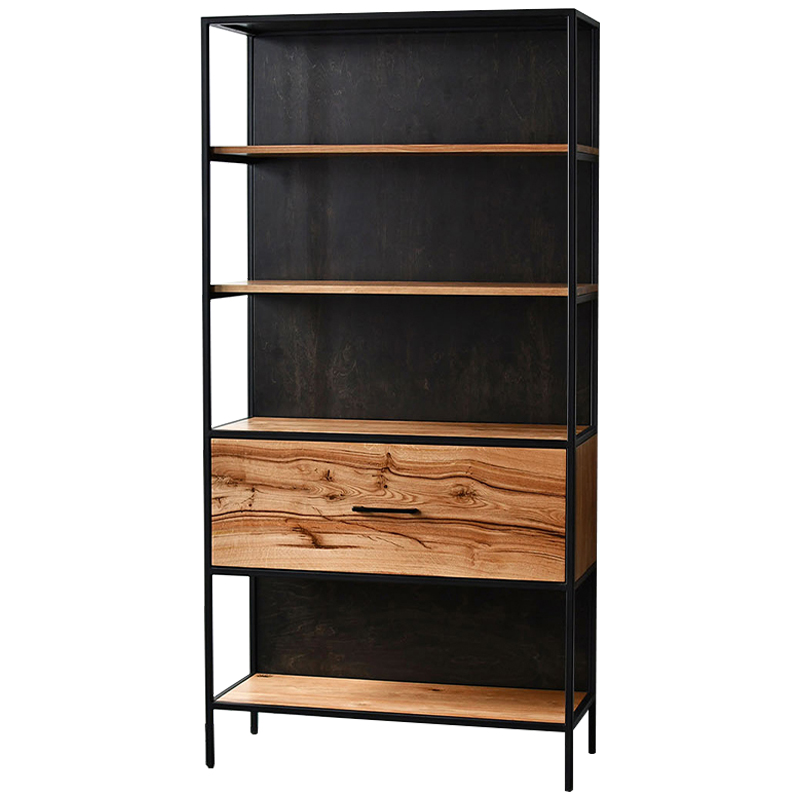Стеллаж Terrel Industrial Metal Rust Rack Черный Коричневый Стеллаж Terrel Industrial Metal Rust Rack Черный Коричневый в Челябинске | Loft Concept