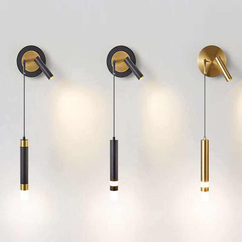 Бра-спот с подвесным светильником Spot Sconce Hanging Lamp Черный Латунь Бра-спот с подвесным светильником Spot Sconce Hanging Lamp Черный Латунь в Челябинске | Loft Concept