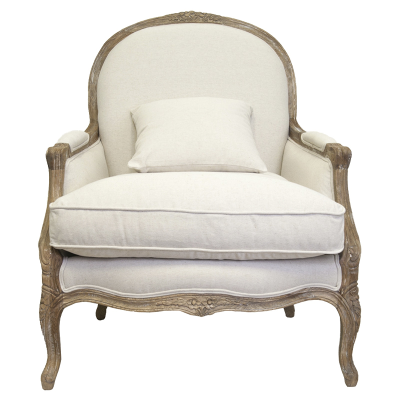 Кресло Ava Classical Armchair beige flax Бежевый Коричневый Кресло Ava Classical Armchair beige flax Бежевый Коричневый в Челябинске | Loft Concept