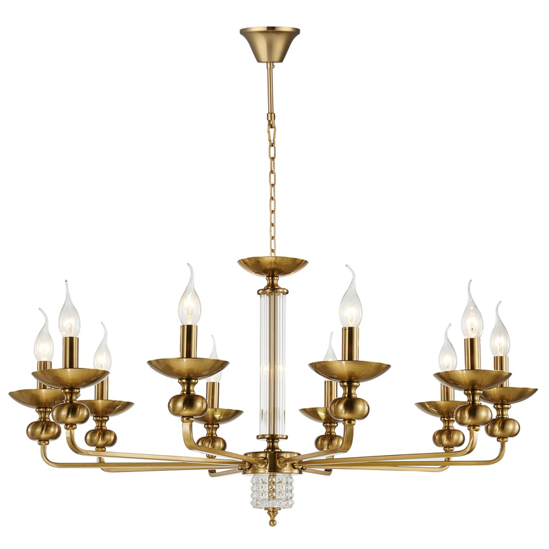 Люстра бронзового цвета со стеклянным декором Candelabrum D91 см Бронза Прозрачный Люстра бронзового цвета со стеклянным декором Candelabrum D91 см Бронза Прозрачный в Челябинске | Loft Concept