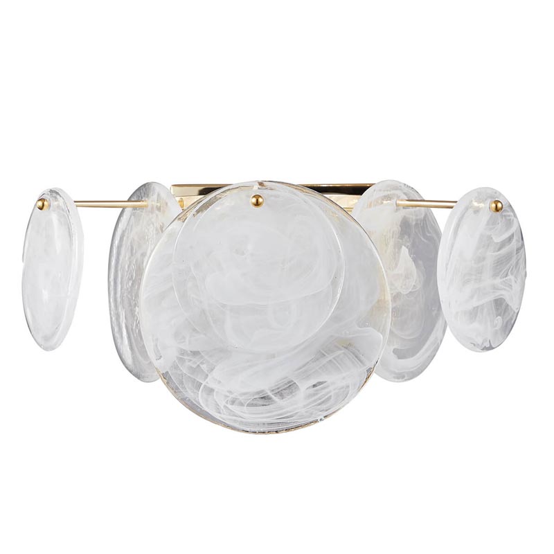 Бра Everett Sconce Белое матовое стекло Золотой Бра Everett Sconce Белое матовое стекло Золотой в Челябинске | Loft Concept