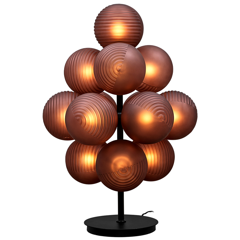 Настольная лампа с круглыми плафонами Syridine Lamp Янтарный Черный Настольная лампа с круглыми плафонами Syridine Lamp Янтарный Черный в Челябинске | Loft Concept