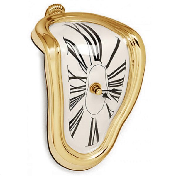 Часы Salvador Dali Soft Clock Gold Золотой Черный в Челябинске | Loft Concept 