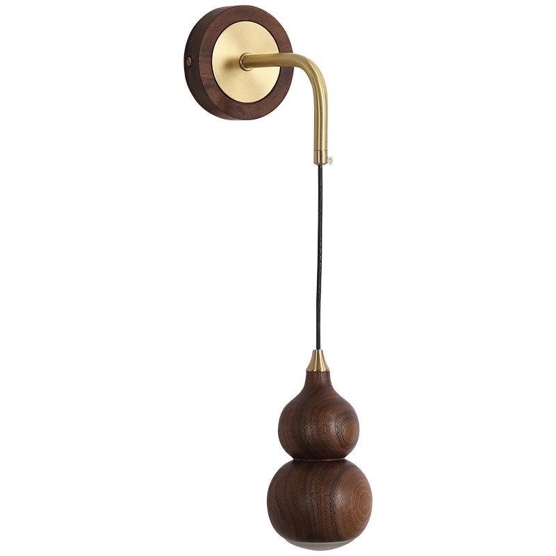 Настенный светильник с плафоном из дерева Neal Wooden Wall Lamp Коричневый Латунь Настенный светильник с плафоном из дерева Neal Wooden Wall Lamp Коричневый Латунь в Челябинске | Loft Concept