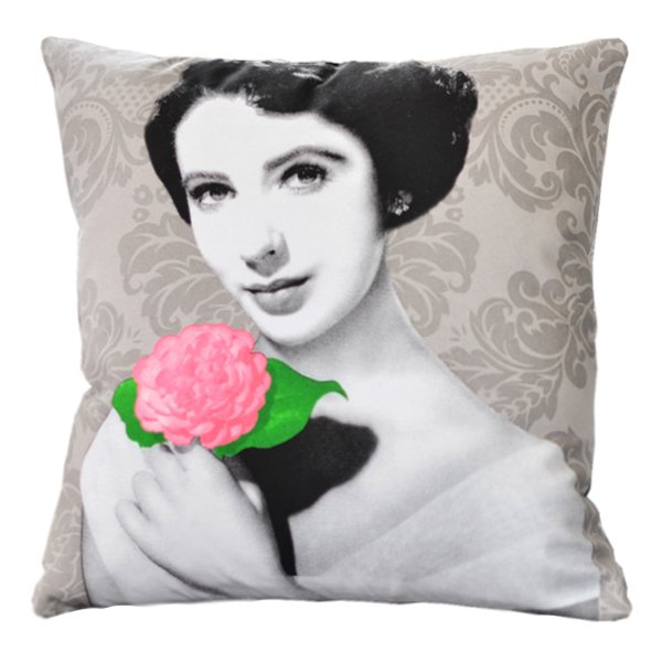 Декоративная подушка Elizabeth Taylor Розовый Серый Мульти Декоративная подушка Elizabeth Taylor Розовый Серый Мульти в Челябинске | Loft Concept