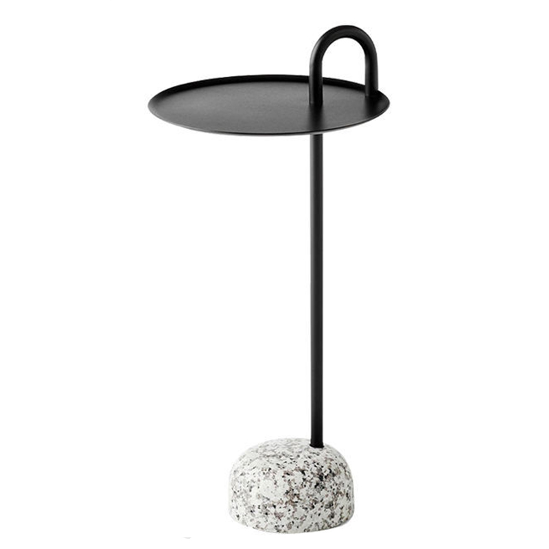 Черный Приставной Стол с основанием Терраццо Franz Side Table Black Черный Черный Приставной Стол с основанием Терраццо Franz Side Table Black Черный в Челябинске | Loft Concept