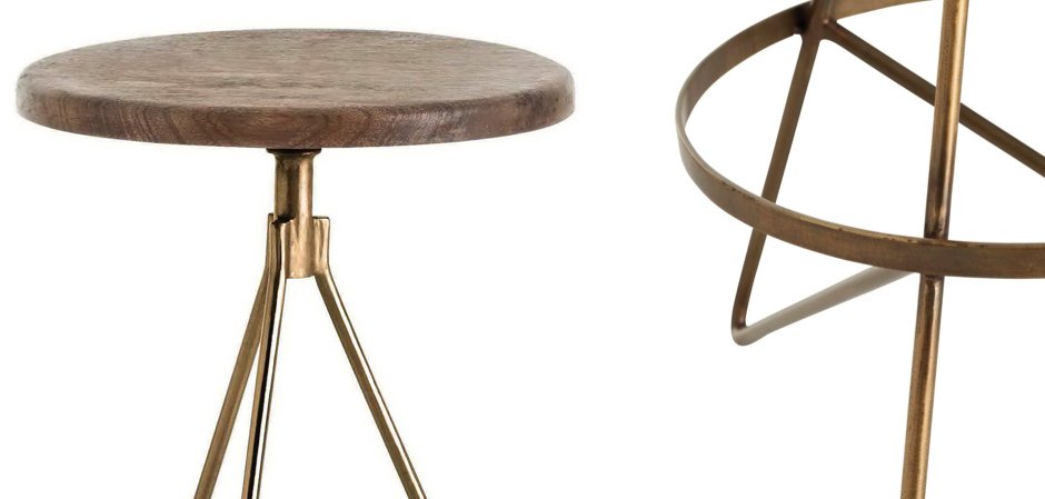 Барный стул Industrial Vintage Brass Iron Swivel Bar Stool Барный стул Industrial Vintage Brass Iron Swivel Bar Stool - Loft-Concept в Челябинске