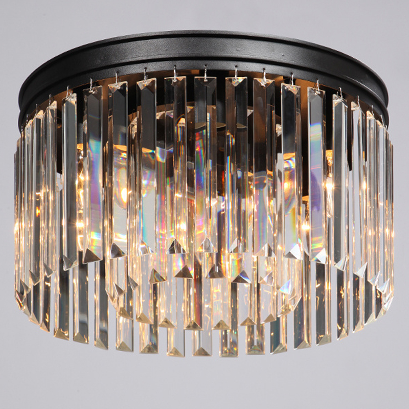 Потолочный светильник ODEON CLEAR GLASS Prism Round 2-TIER 40 см Черный Потолочный светильник ODEON CLEAR GLASS Prism Round 2-TIER 40 см Черный в Челябинске | Loft Concept