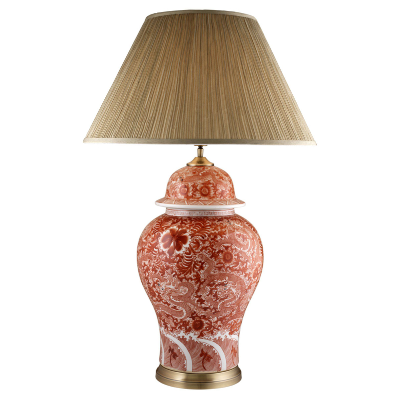 Настольная лампа Eichholtz Table Lamp Palmarito Белый Красный Бежевый Настольная лампа Eichholtz Table Lamp Palmarito Белый Красный Бежевый в Челябинске | Loft Concept