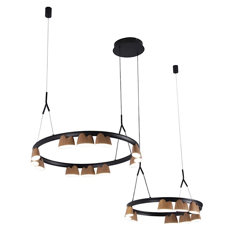 Люстра Wooden Eco Light Черный матовый Люстра Wooden Eco Light Черный матовый в Челябинске | Loft Concept