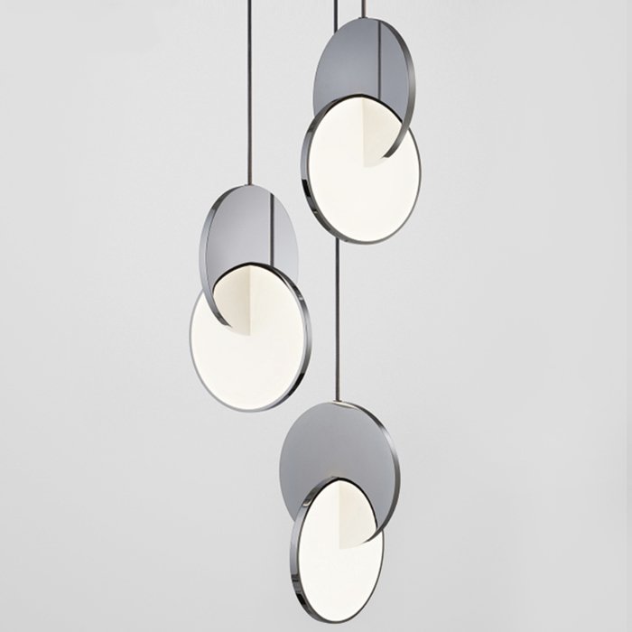Подвесной светильник Eclipse Pendant Light Хром Белый Подвесной светильник Eclipse Pendant Light Хром Белый в Челябинске | Loft Concept