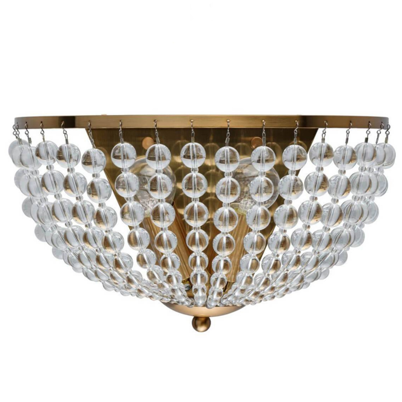 Бра Virginia Clear Beads Wall Lamp Gold Золотой Прозрачное Стекло Бра Virginia Clear Beads Wall Lamp Gold Золотой Прозрачное Стекло в Челябинске | Loft Concept