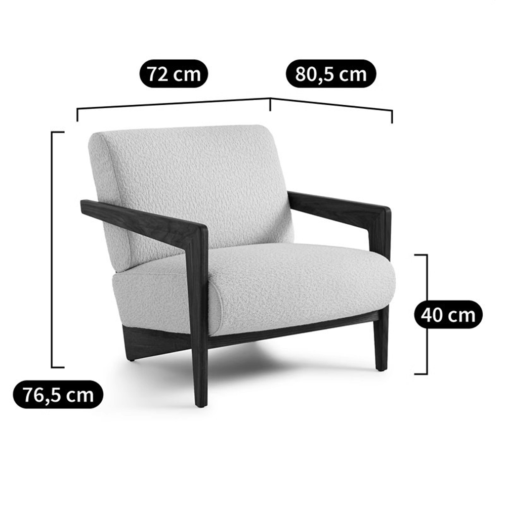 Кресло с обивкой из белого букле Armchair White Boucle Кресло с обивкой из белого букле Armchair White Boucle в Челябинске