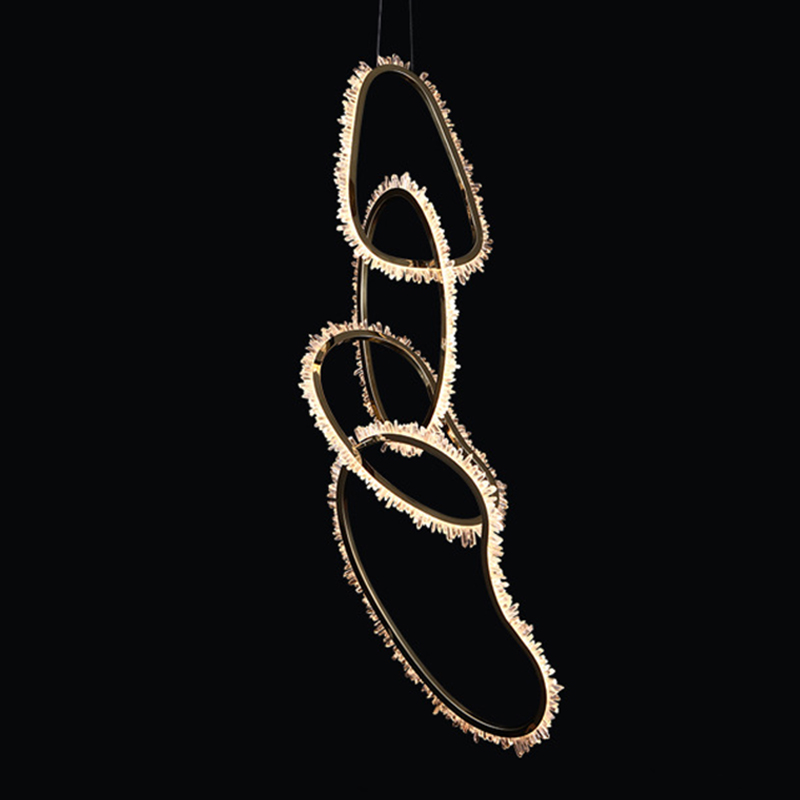 Люстра Four Vertical Chain Quartz Rings Crystal Chandelier Глянцевое золото Прозрачное Стекло Люстра Four Vertical Chain Quartz Rings Crystal Chandelier Глянцевое золото Прозрачное Стекло в Челябинске | Loft Concept