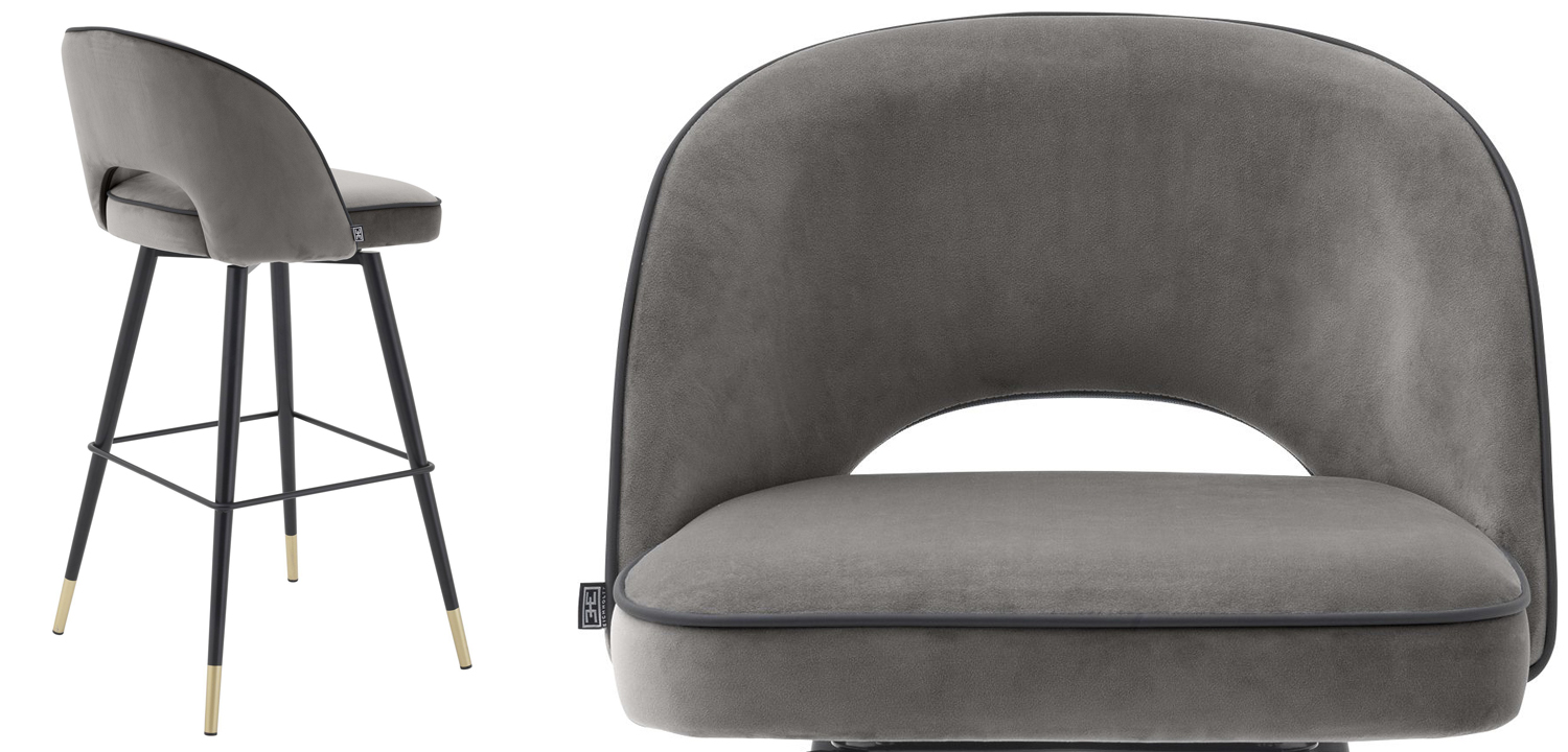 Комплект барных стульев Eichholtz Bar Stool Cliff set of 2 grey - фото