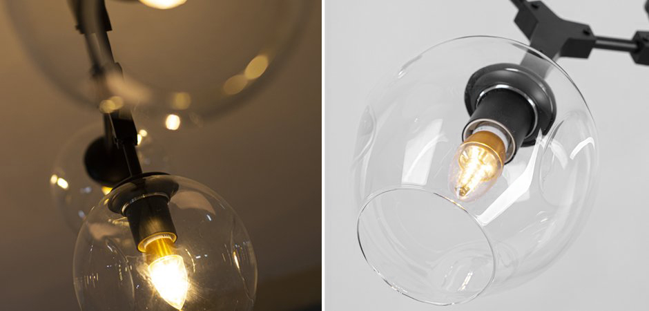 Люстра Сrumpled Glass Bubble Chandelier Black 3 плафона   - фото №1