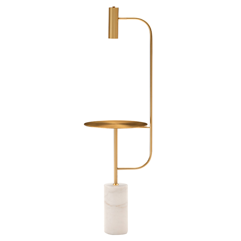 Торшер Marble Floor Lamp Латунь Белый Торшер Marble Floor Lamp Латунь Белый в Челябинске | Loft Concept