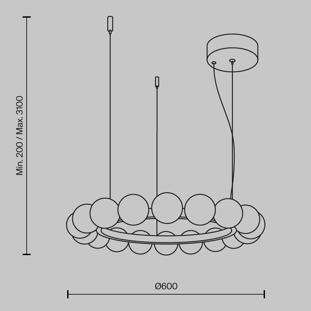 Люстра подвесная Ambre 3000К в Челябинске
