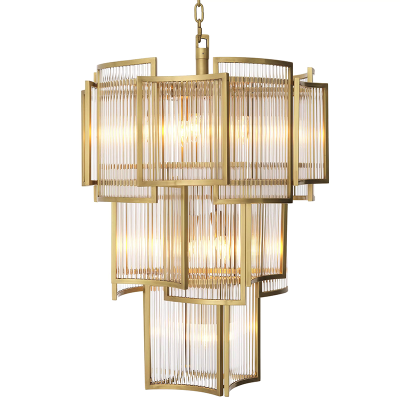 Люстра Eichholtz Chandelier Jet Set Brass Прозрачное Стекло Латунь Люстра Eichholtz Chandelier Jet Set Brass Прозрачное Стекло Латунь в Челябинске | Loft Concept