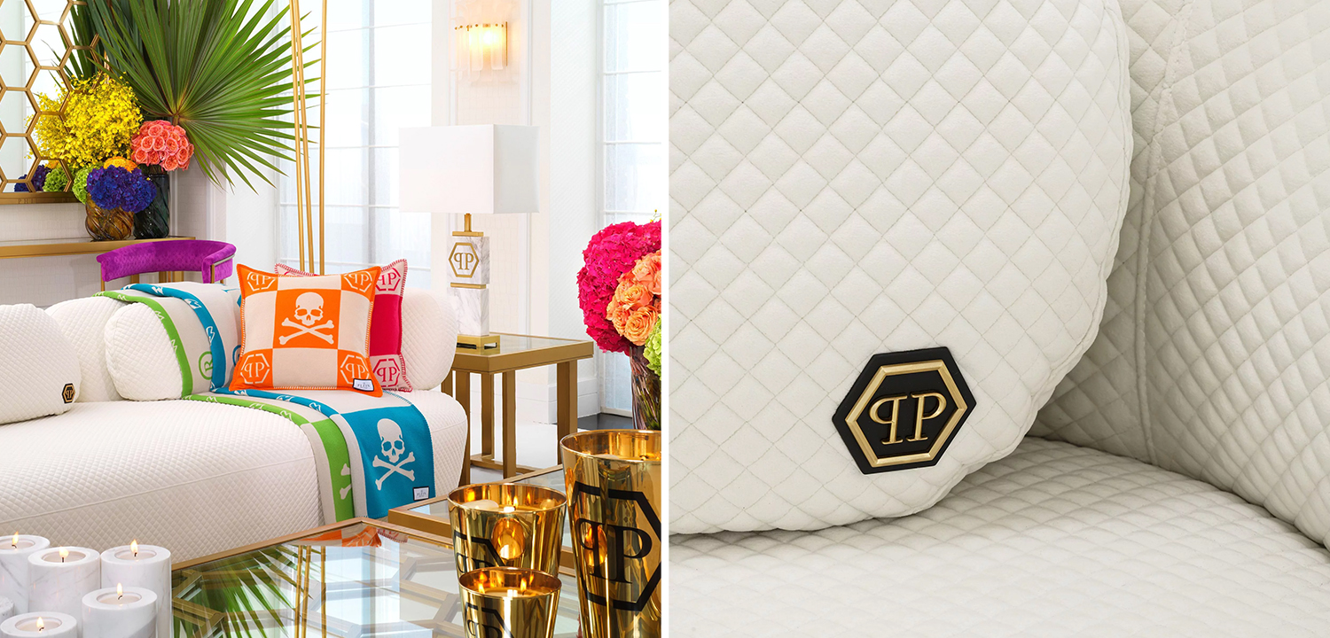 Диван Philipp Plein Sofa Signature Белый - фото №1