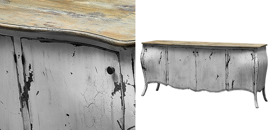 Комод длинный в стиле прованс White Vintage Commode Белый Комод длинный в стиле прованс White Vintage Commode Белый - Loft-Concept в Челябинске