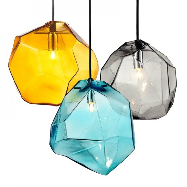 Подвесной светильник Color Ice Cube Pendant Янтарь (Amber) Светло-голубой Серый (Gray) Подвесной светильник Color Ice Cube Pendant Янтарь (Amber) Светло-голубой Серый (Gray) в Челябинске | Loft Concept