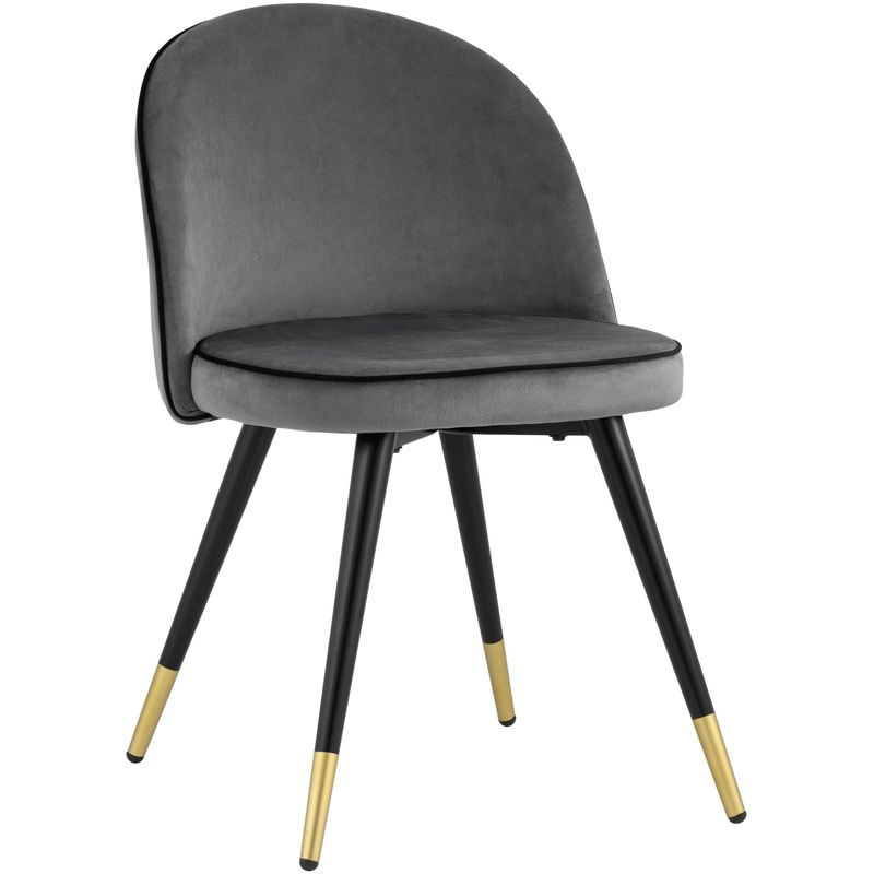 Стул Cooper Chair LUX Серый Велюр Серый Черный в Челябинске | Loft Concept 