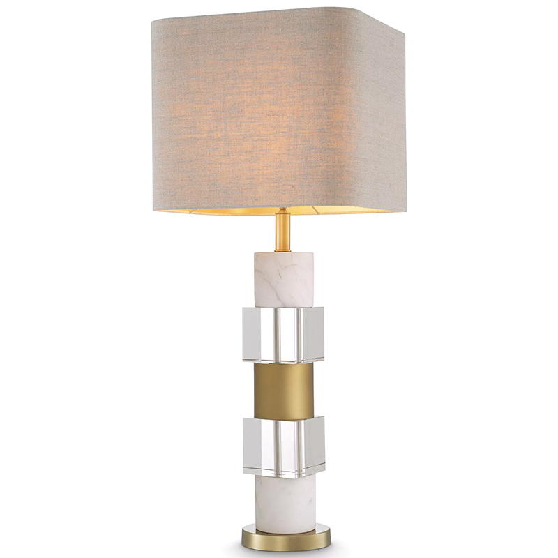 Настольная лампа Eichholtz Table Lamp Cullingham White Marble Прозрачное Стекло Белый Мрамор Bianco Бежево-серый Латунь Настольная лампа Eichholtz Table Lamp Cullingham White Marble Прозрачное Стекло Белый Мрамор Bianco Бежево-серый Латунь в Челябинске | Loft Concept