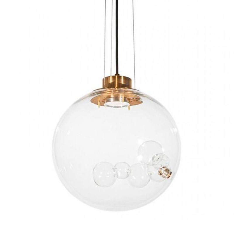 Подвесной светильник Lamps Inside Bubbles side round Золотой Прозрачный Подвесной светильник Lamps Inside Bubbles side round Золотой Прозрачный в Челябинске | Loft Concept