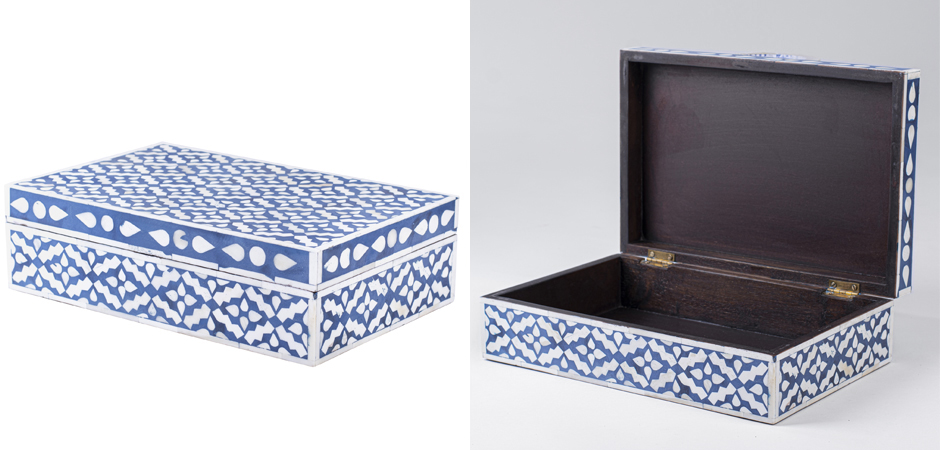Шкатулка инкрустация костью Pattern Inlay Box Indigo Шкатулка инкрустация костью Pattern Inlay Box Indigo - Loft-Concept в Челябинске