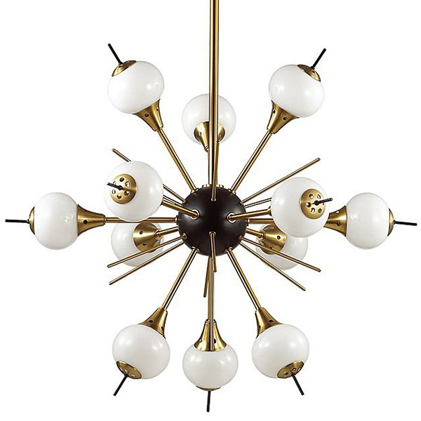 White Glass Globes Sputnik Chandelier Бронза Белый в Челябинске | Loft Concept 