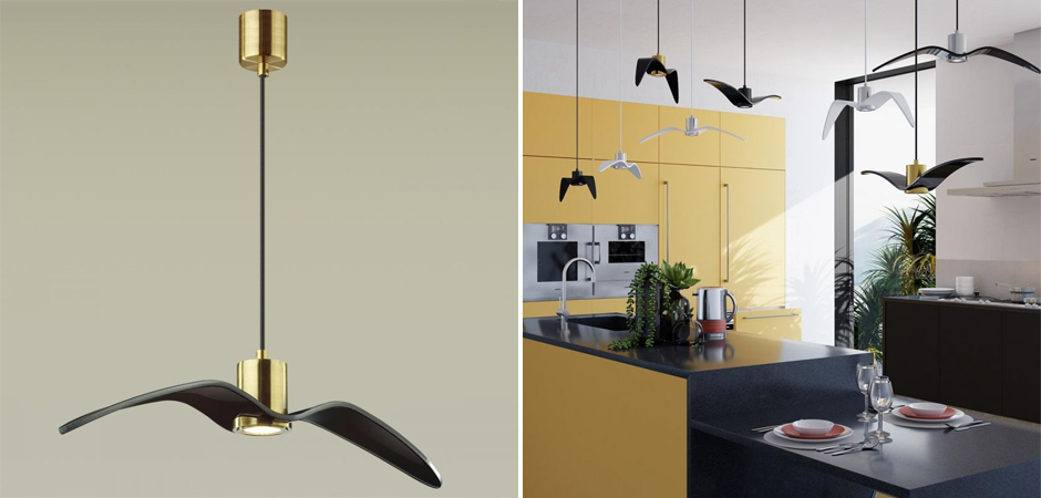 Подвесной светильник Seagull Average Gold черный Подвесной светильник Seagull Average Gold черный - Loft-Concept в Челябинске