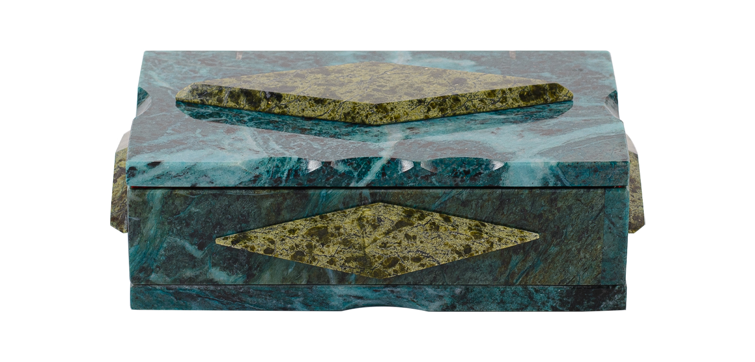 Шкатулка из натурального полудрагоценного камня - фото