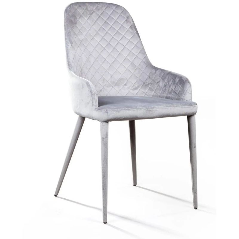 Стул Douglas Rhombus Chair Серый Велюр Светло-серый Стул Douglas Rhombus Chair Серый Велюр Светло-серый в Челябинске | Loft Concept