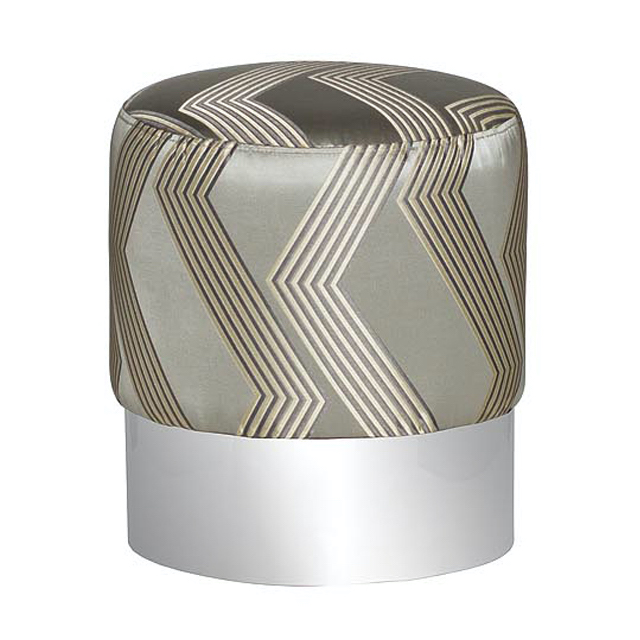 Пуф Silver Chevron Puff Бежево-серый Серебряный Пуф Silver Chevron Puff Бежево-серый Серебряный в Челябинске | Loft Concept