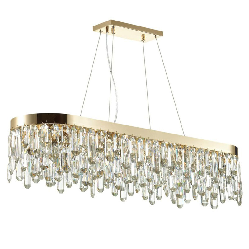 Люстра Crystal Polyhedrons Linear Gold Глянцевое золото Прозрачное Стекло Люстра Crystal Polyhedrons Linear Gold Глянцевое золото Прозрачное Стекло в Челябинске | Loft Concept