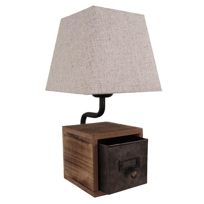 Настольная лампа Loft lamp with box Бежевый Коричневый Настольная лампа Loft lamp with box Бежевый Коричневый в Челябинске | Loft Concept