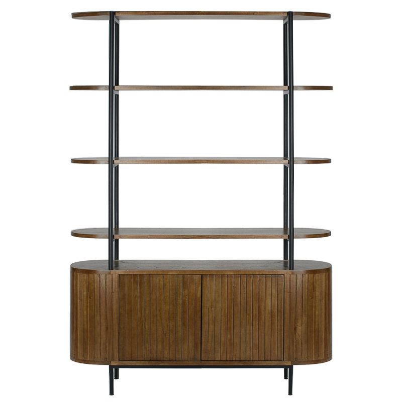Стеллаж Rockwell Wood Rack Коричневый Черный Стеллаж Rockwell Wood Rack Коричневый Черный в Челябинске | Loft Concept