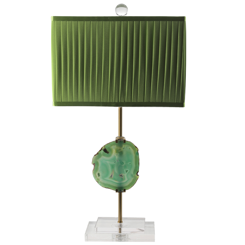 Настольная лампа Green Agate Design Table Lamp Зеленый Латунь Прозрачное Стекло в Челябинске | Loft Concept 