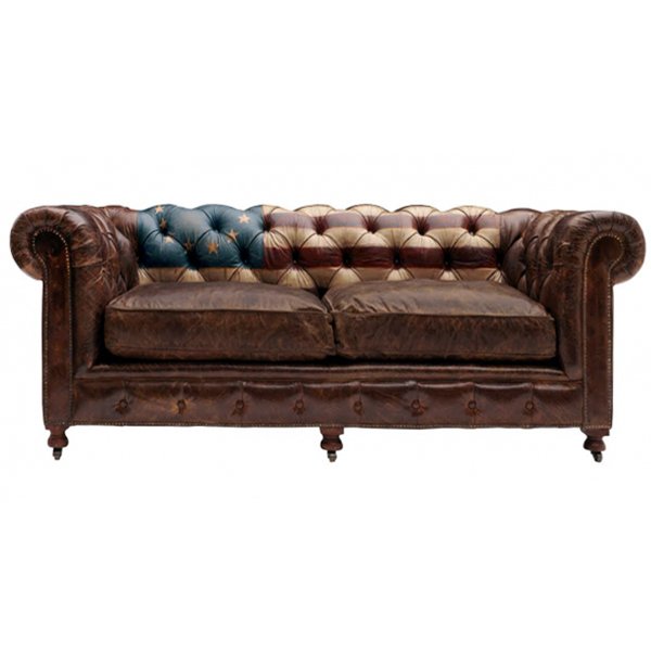 Диван Chesterfield Rebel Sofa Stars & Stripes Andrew Martin Коричневый Диван Chesterfield Rebel Sofa Stars & Stripes Andrew Martin Коричневый в Челябинске | Loft Concept