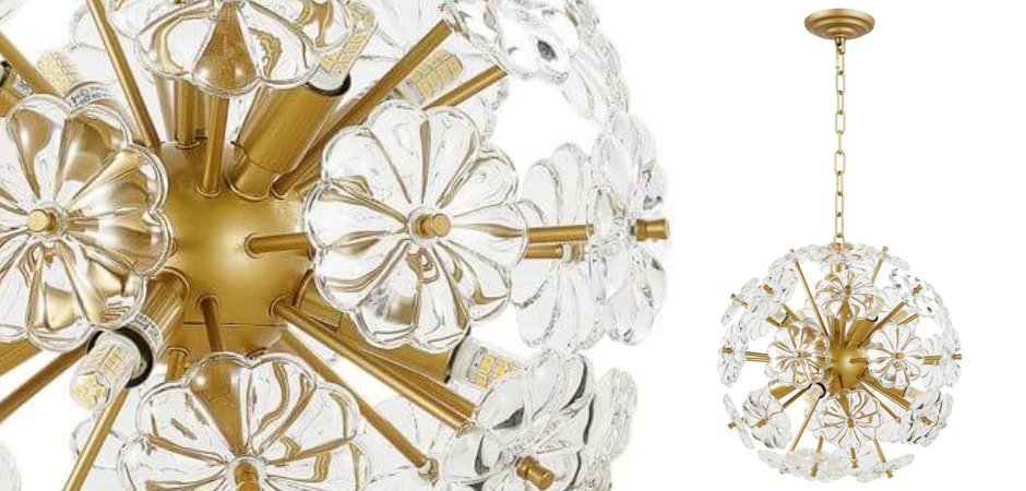 Люстра Glass Flowers Sputnik Chandelier D 32 Люстра Glass Flowers Sputnik Chandelier D 32 - Loft-Concept в Челябинске