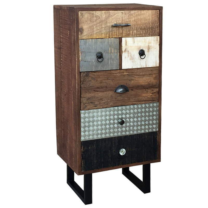 Высокий комод ручной работы Handmade Wooden Коричневый Серебряный Черный Серый Белый Высокий комод ручной работы Handmade Wooden Коричневый Серебряный Черный Серый Белый в Челябинске | Loft Concept