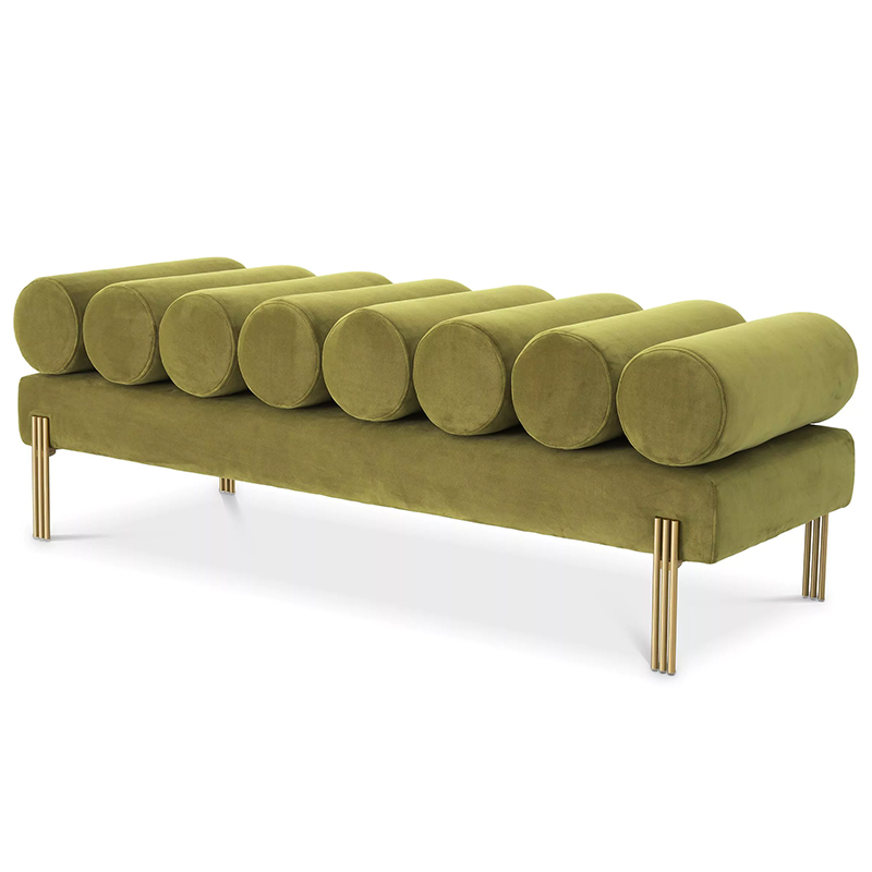 Банкетка Eichholtz Bench Oxley Green Зеленый Латунь Банкетка Eichholtz Bench Oxley Green Зеленый Латунь в Челябинске | Loft Concept