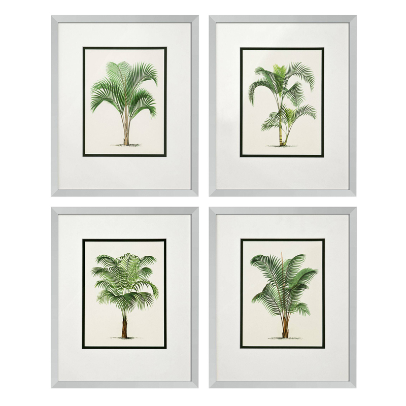 Комплект постеров Eichholtz Prints Palms set of 4 Белый Зеленый Серебряный Комплект постеров Eichholtz Prints Palms set of 4 Белый Зеленый Серебряный в Челябинске | Loft Concept