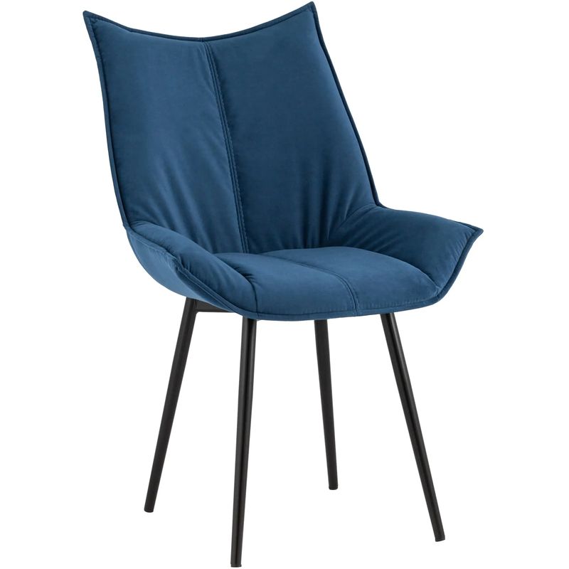 Стул Oslo Chair Синий Велюр Синий Черный Стул Oslo Chair Синий Велюр Синий Черный в Челябинске | Loft Concept
